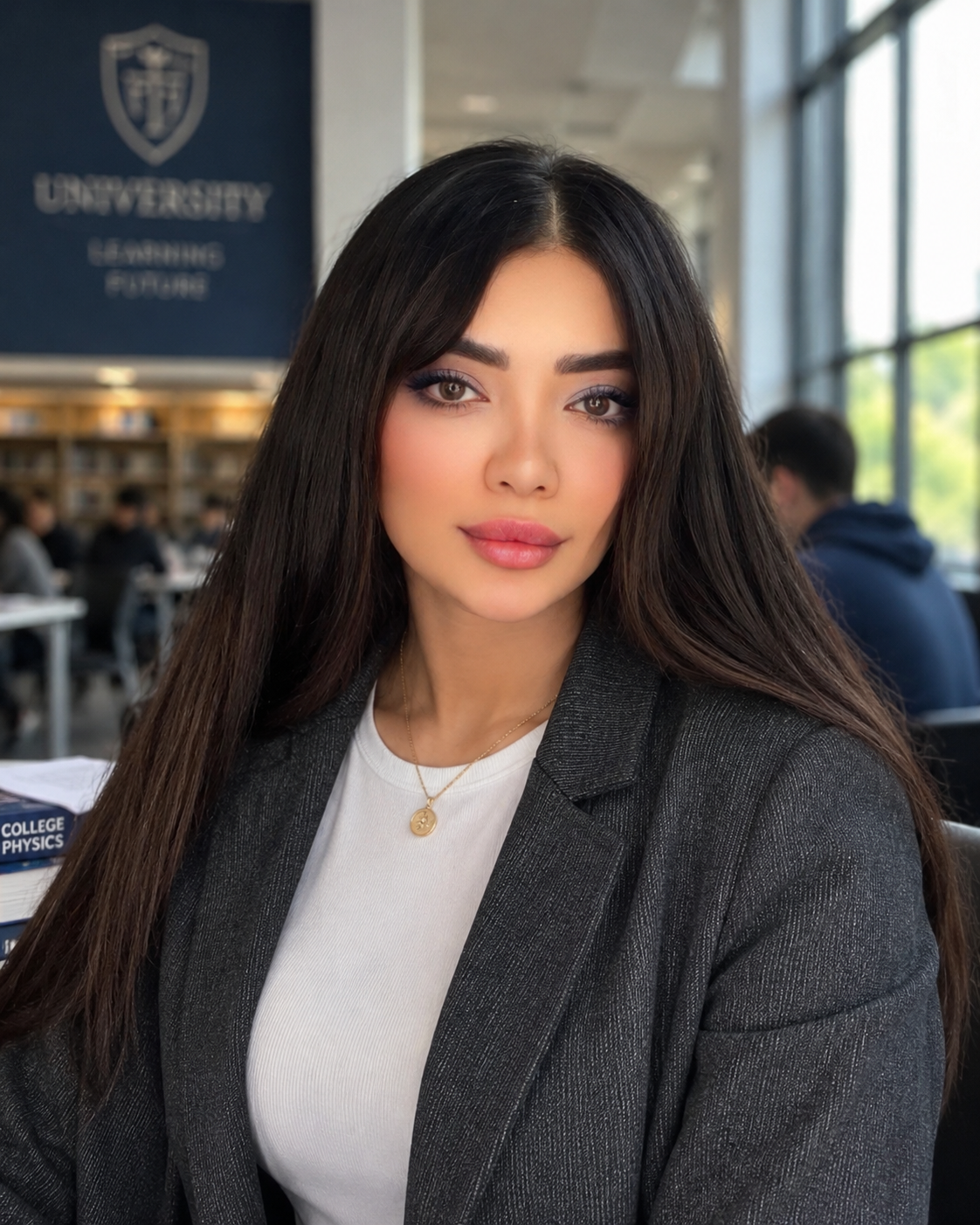 Studentin in einer Universitätsbibliothek als Symbol für Studium in Deutschland und internationale Bewerber